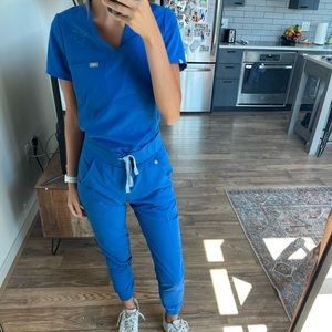 Figs Royal Blue Catarina One Pocket Scrub Top size XXS